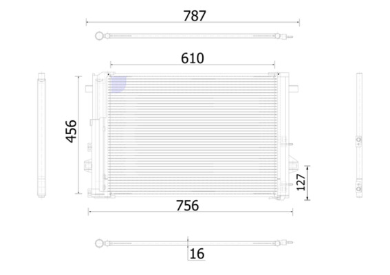 Condenser, air conditioning - AC933000S MAHLE - 2465000254, 350081, 351011274