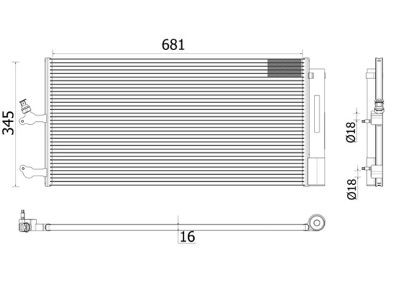AC942000P, Condenser, air conditioning, Air-conditioning various, MAHLE, 00000000032252574, 222015N, 350470, 43757, 941069, DCC2019, KTT110704, 31657301, 31686539, 32138990, 32252574