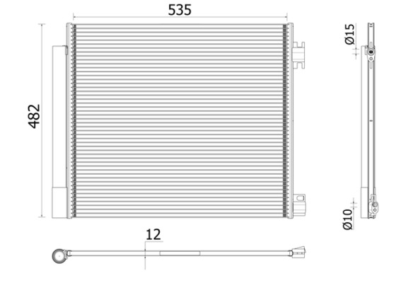 Condenser, air conditioning - AC944000P MAHLE - 072058N, 0809.3077, 33005422