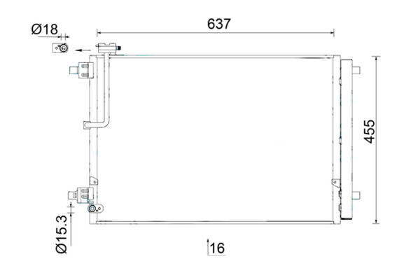 Condenser, air conditioning - AC949000S MAHLE - 18110, 3005389, 30C02030