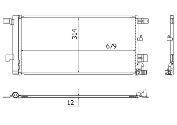 Condenser, air conditioning - AC961000S MAHLE - 042033N, 107993, 3015703
