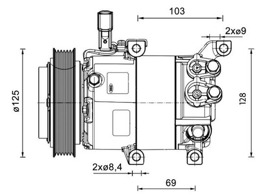 Kompressor, Klimaanlage - ACP1458000P MAHLE - 351011-121, 977014P151, F500KPCAA