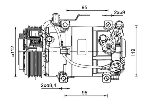 Compressor, air conditioning - ACP1461000P MAHLE - 351011-151, 97701B9550, CA500QADDA