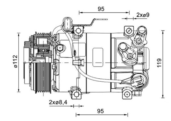 Compressor, air conditioning - ACP1462000P MAHLE - 351011-161, 97701B9560, CA500QADEA