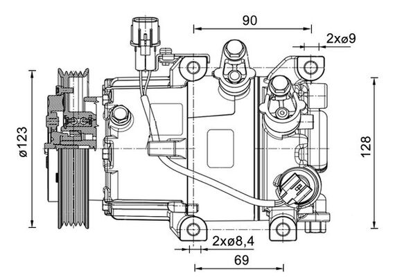 Compressor, air conditioning - ACP1465000P MAHLE - 351011-191, 511309, 700511309