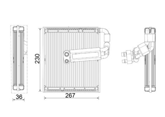 Evaporator, air conditioning - AE26000P MAHLE - 32226175, 351009641, 32260273