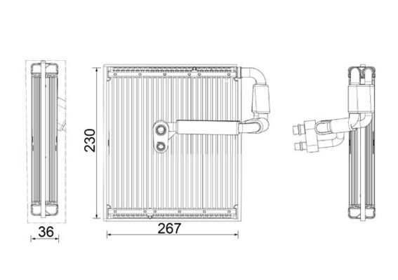 Evaporator, air conditioning - AE27000P MAHLE - 32226176, 351009651