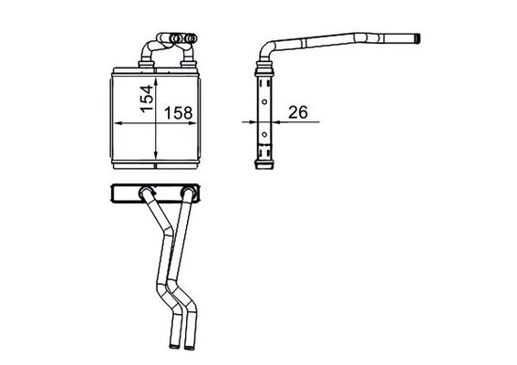 Heat Exchanger, interior heating - AH267000S MAHLE - 351511784, 4710155, 93194792