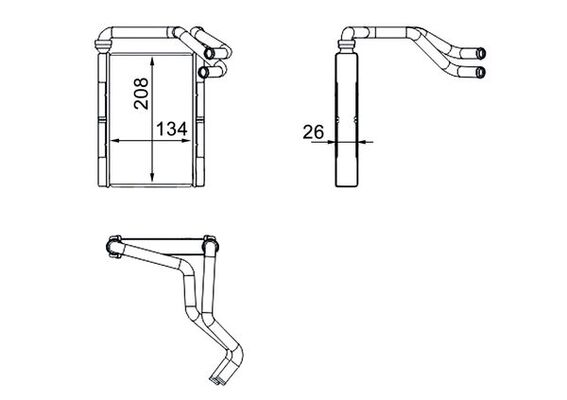 Heat Exchanger, interior heating - AH273000S MAHLE - 351512044, 8710752020