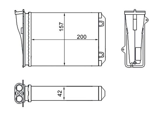 Heat Exchanger, interior heating - AH274000S MAHLE - 1608182480, 351512054, 715334