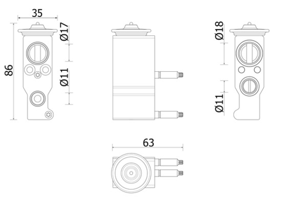 AVE143000P, Expansionsventil, Klimaanlage, Klimaanlage verschiedene, MAHLE, 1611702280