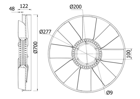 CFW31000S, Fan Wheel, engine cooling, Cooler, MAHLE, 0000099450016, 0002974901, 0032052606, 02021900A, 2342320011, 298001N, 35485, 376741174, 49841, 58598, 60497, IVB123, WG1721087, 0005006009431, 2974901, A0032052606, WG1835506, 5006009431, 504135421, 98456884, 99450016
