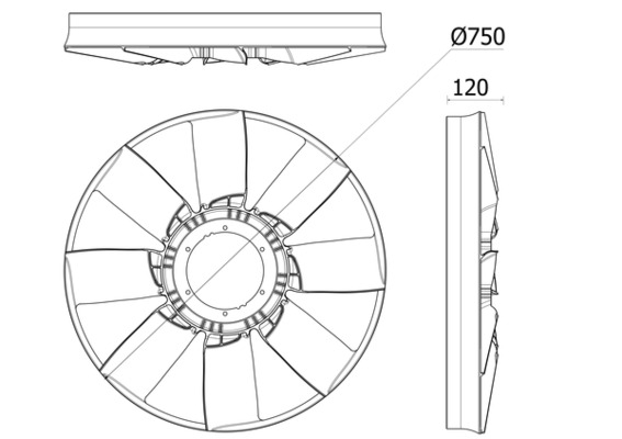 Fan Wheel, engine cooling - CFW94000P MAHLE - 376913001, 9362050206, A9362050206