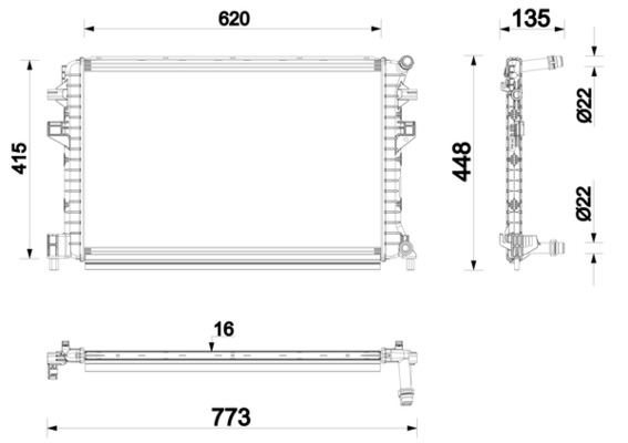 CIR34000P, Niedertemperaturkühler, Ladeluftkühler, Kühler, MAHLE, 376912231, 58471, 5Q0121251ED, 5Q0121251EJ, 65306, VNA2383, 376912234, 5Q0121251GB, 5Q0121251GF, 8MK376912-231, 5Q0121251HS