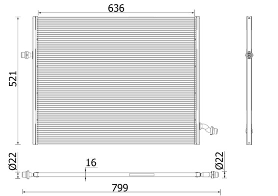 Low Temperature Cooler, intercooler - CIR36000P MAHLE - 0995003603, 118224, 120123N