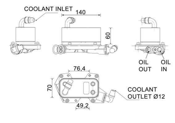 Ölkühler, Automatikgetriebe - CLC132000P MAHLE - 17217560962, 376760371, 376760374