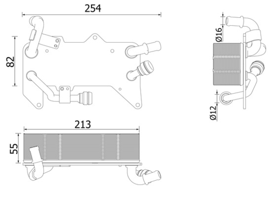 Oil Cooler, automatic transmission - CLC139000P MAHLE - 376761211, 4H0317021H, 376761214