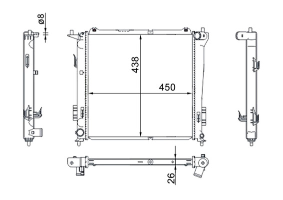 CR1367000S, Kühler, Motorkühlung, Kühler, MAHLE, 065M10, 25310-1H610, 376764464, 53109, 67077, 253101H600, 253101H600AS