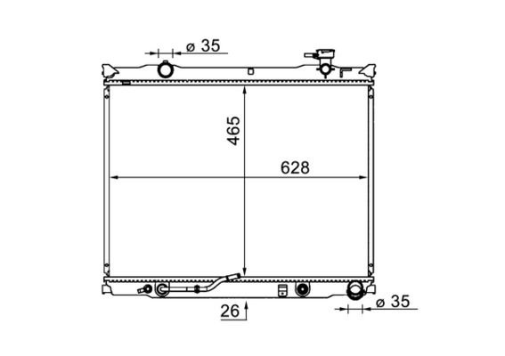 Radiator, engine cooling - CR1581000S MAHLE - 253103E710, 376777214, 66766