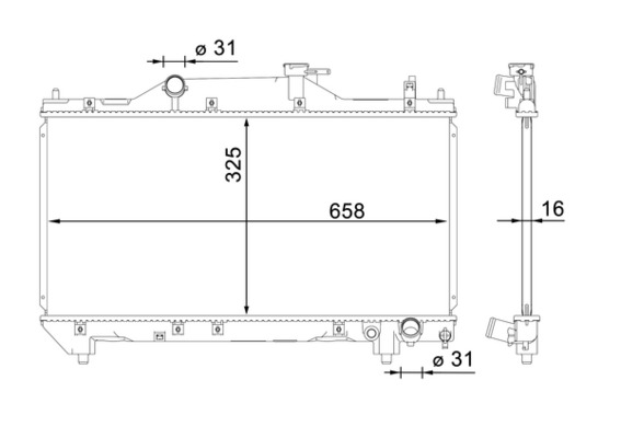Radiator, engine cooling - CR1660000S MAHLE - 01153136, 028M36, 103534