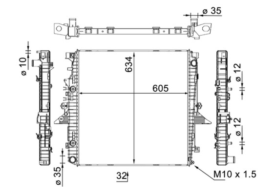 Radiator, engine cooling - CR1905000S MAHLE - 376790634, 53097, 64320A