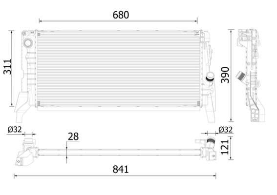 Radiator, engine cooling - CR2310000P MAHLE - 17117617636, 376996711, 7617636