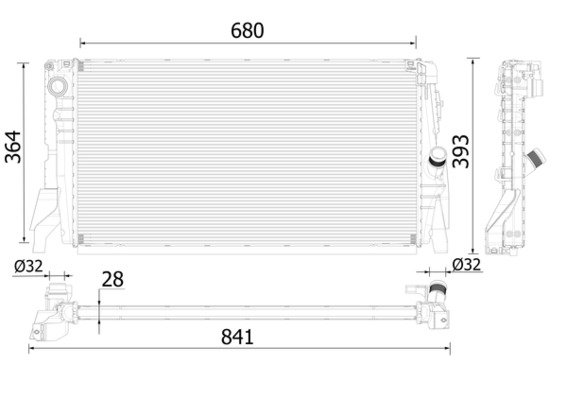 CR2314000P, Kühler, Motorkühlung, Kühler, MAHLE, 001-10-25429, 050093N, 06012701, 104.137, 17117617639, 376996751, 69708, BW2585, 7617639