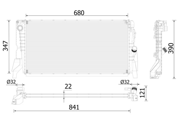 Radiator, engine cooling - CR2318000P MAHLE - 17117644302, 376997071, 7644302