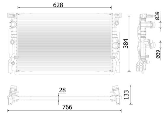 Radiator, engine cooling - CR2324000P MAHLE - 17118576507, 376998011, 17118590048