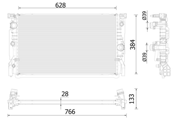 Radiator, engine cooling - CR2325000P MAHLE - 050116N, 17118474823, 376998021