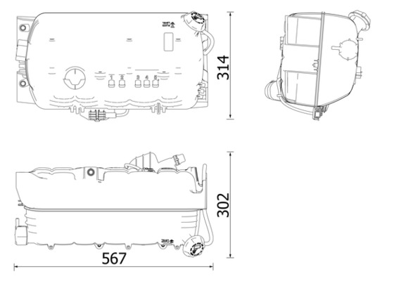 Ausgleichsbehälter, Kühlmittel - CRT97000P MAHLE - 263002N, 376749171, 81.06102-6232