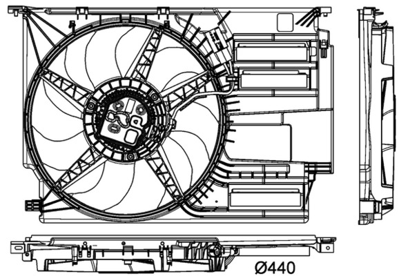 Fan, radiator - CFF405000P MAHLE - 17427617611, 351151-101, 47954