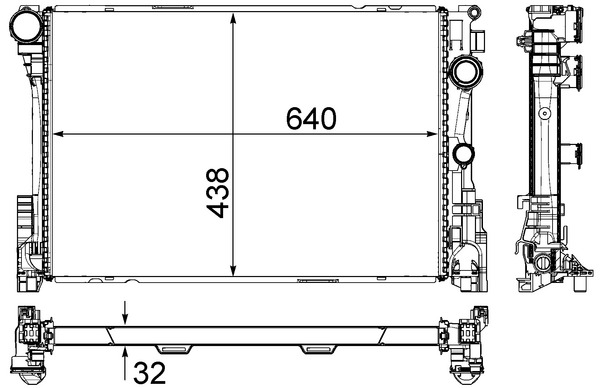Radiator, engine cooling - CR83000P MAHLE - 0995002503, 120080N, 30002693