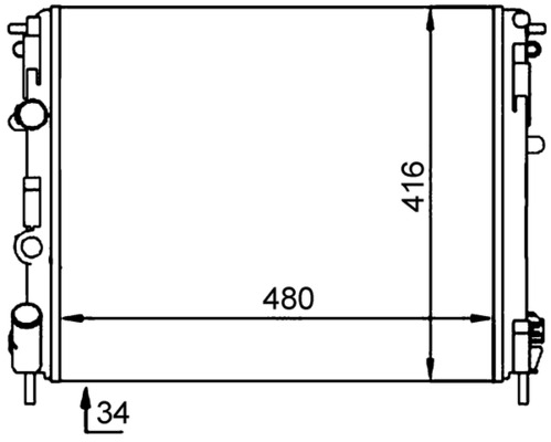 CR92000S, Kühler, Motorkühlung, Kühler, MAHLE, 181720N, 350213103503, 376701704, 63794, 7700428658, RT2302, RTA2302, 359000300040, 8200049080, 359000390040