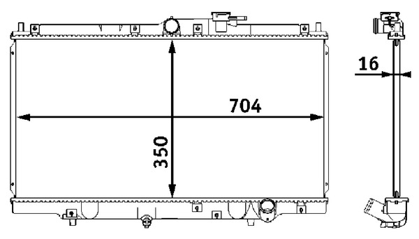 CR202000S, Radiator, engine cooling, Cooler, MAHLE, 0101.2037, 100560N, 101993, 111023, 19010P0FJ01, 30056, 349900, 376708261, 507722, 62258, 731471, HD2010, 0119.3012, 101995, 111046, 19010P0FJ02, 526717, 62279A, HD2070, KHD070, 19010P44505, 622831, 19010P44G01, 19010P45G01, 19010POFJ02