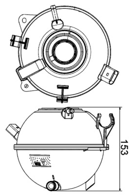Ausgleichsbehälter, Kühlmittel - CRT19000S MAHLE - 1002230009, 1K0121407, 1K0121407A