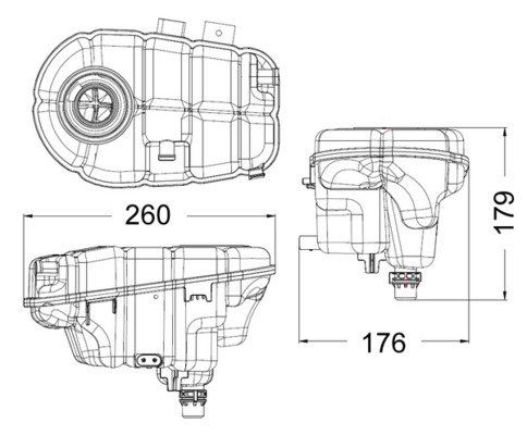 Ausgleichsbehälter, Kühlmittel - CRT60000S MAHLE - 376730734, 4G0121403AC, 4G0121403G