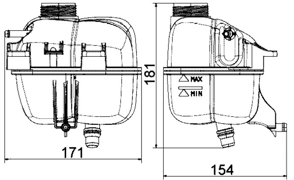 Expansion Tank, coolant - CRT87001S MAHLE - 17137823626, 3142230011, 376737224