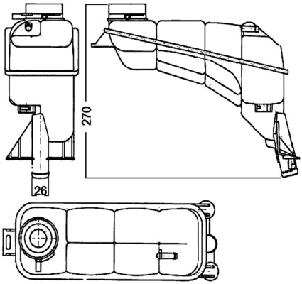 Expansion Tank, coolant - CRT117000S MAHLE - 0140500025, 02.40.123, 123006N