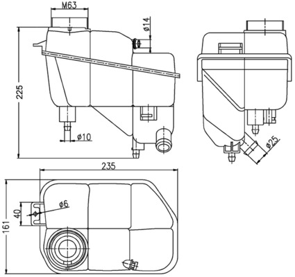 Expansion Tank, coolant - CRT202000S MAHLE - 0142230000, 02.40.124, 123005N