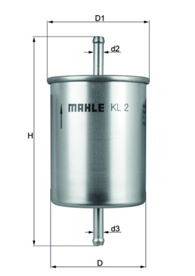 Kraftstofffilter - KL2 MAHLE - 021104653A, 1485678, 1H0201511