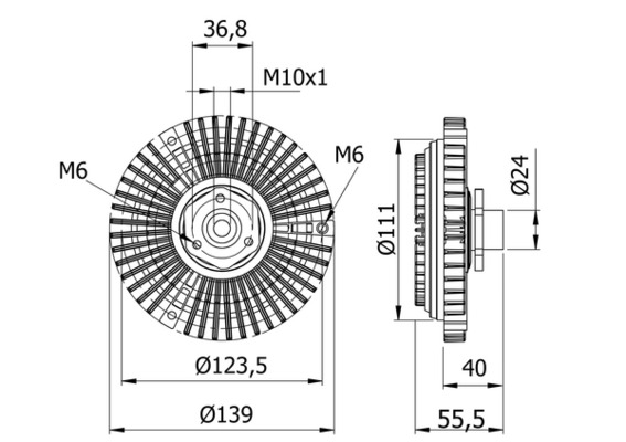 Clutch, radiator fan - CFC46000S MAHLE - 048200N, 06B121347, 17798