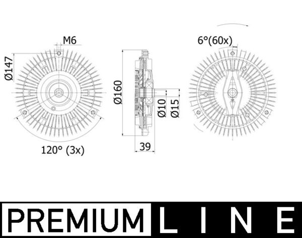 Kupplung, Kühlerlüfter - CFC52001P MAHLE - 0002005122, 001-60-00025, 01034300A