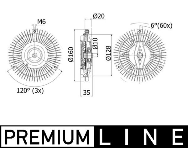 Kupplung, Kühlerlüfter - CFC261000P MAHLE - 1032000222, 10917846, 128120N
