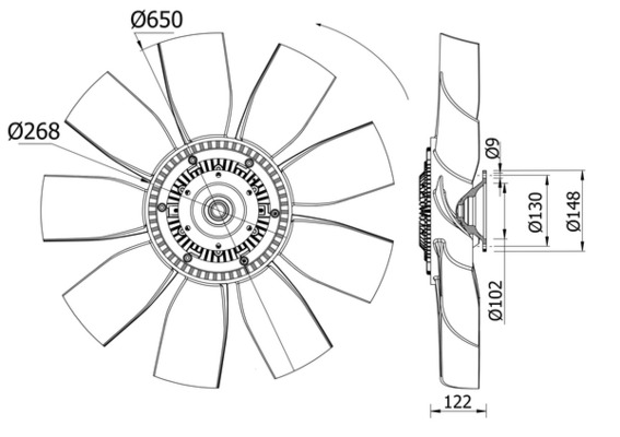 Fan, radiator - CFF418000S MAHLE - 0000008604052, 21350, 268250N