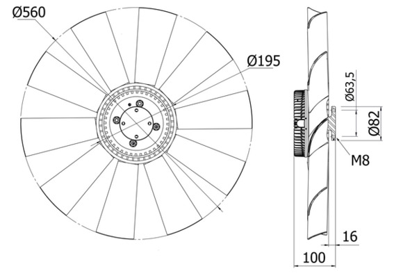 Fan, radiator - CFF427000S MAHLE - 288600N, 376731104, 3979988