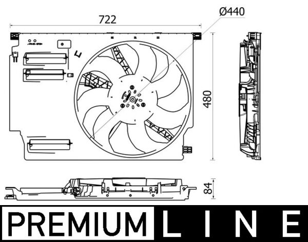 Fan, radiator - CFF533000P MAHLE - 17427646411, 376912641, 7646411