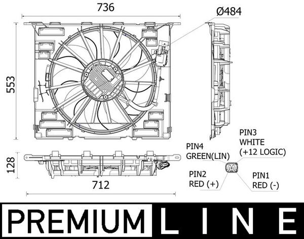 Fan, radiator - CFF535000P MAHLE - 17427953400, 376912661, 17428619626