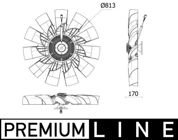 Fan, radiator - CFF540000P MAHLE - 2548585, 376913011, 86210