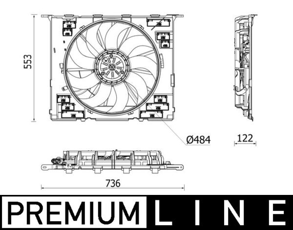 Fan, radiator - CFF542000P MAHLE - 17427953401, 376913041, 17428619627